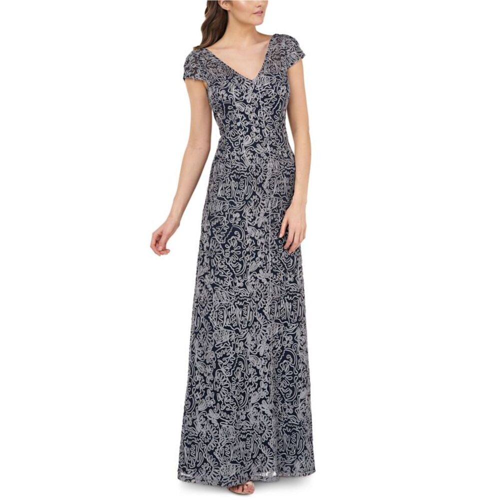 JS Collections Womens Embroidered Gown Dress, NWT